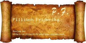 Pillisch Friderika névjegykártya